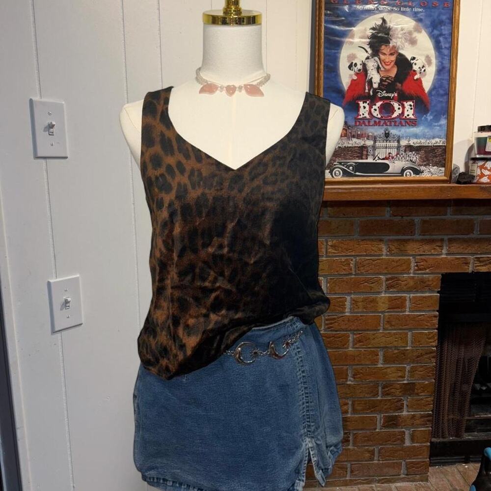 Cabi leopard print tank top with adjustable straps Size XS